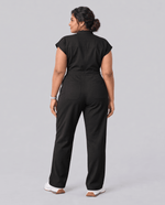 Wide Leg Jumpsuit Black - Scrubloop