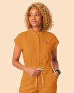 Wide Leg Jumpsuit Dark Cheddar - Scrubloop