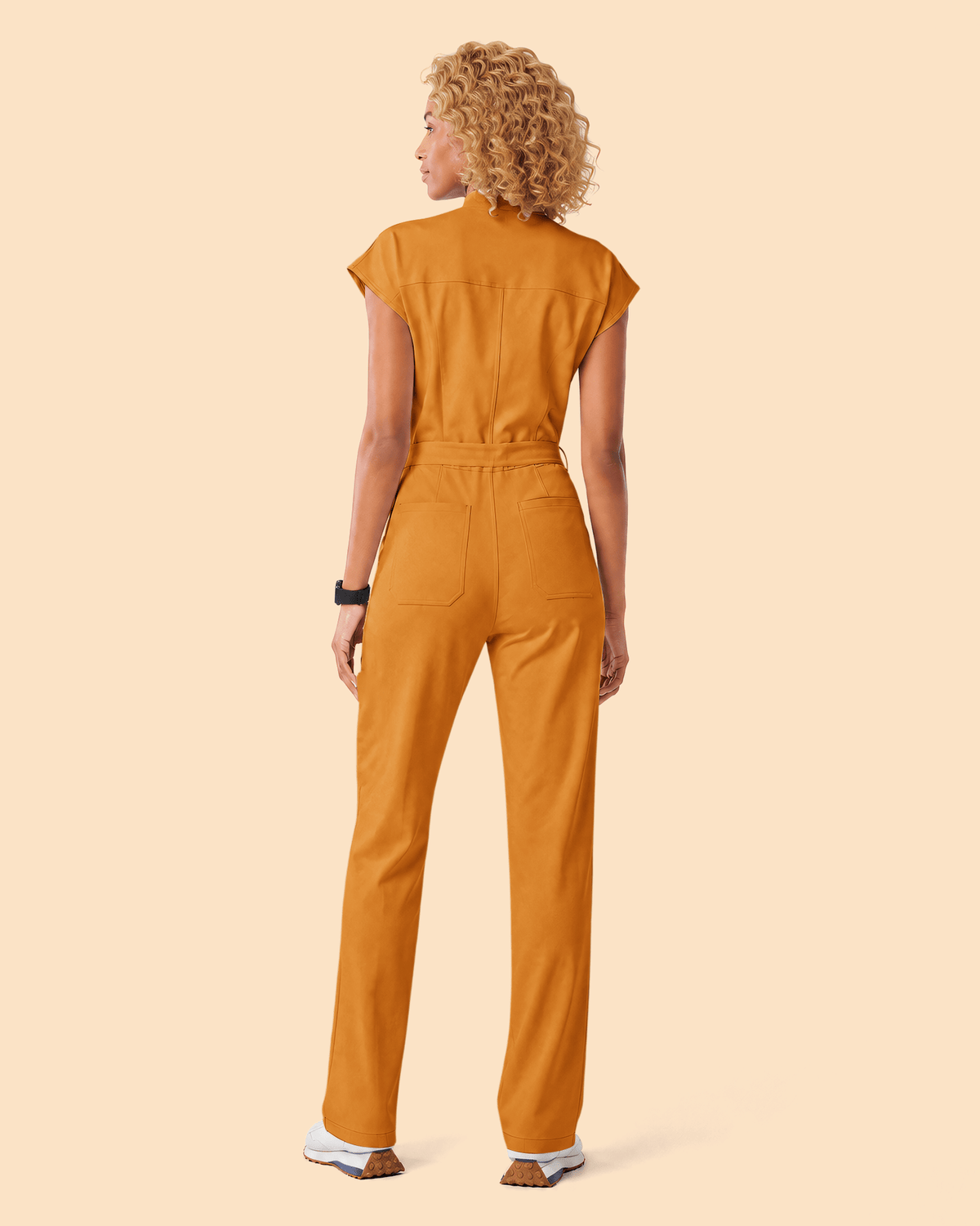 Wide Leg Jumpsuit Dark Cheddar - Scrubloop