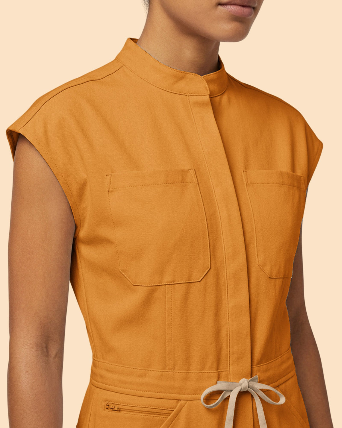 Wide Leg Jumpsuit Dark Cheddar - Scrubloop