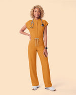 Wide Leg Jumpsuit Dark Cheddar - Scrubloop