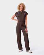 Wide Leg Jumpsuit Espresso - Scrubloop