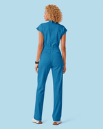 Wide Leg Jumpsuit Methyl Blue - Scrubloop