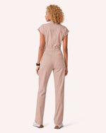 Wide Leg Jumpsuit Peach Powder - Scrubloop