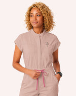 Wide Leg Jumpsuit Peach Powder - Scrubloop