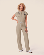 Wide Leg Jumpsuit Sesame - Scrubloop
