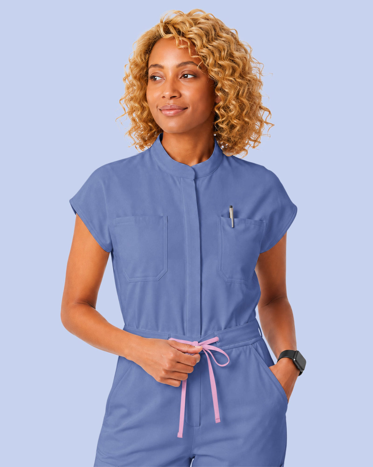 Wide Leg Jumpsuit Wedgewood - Scrubloop