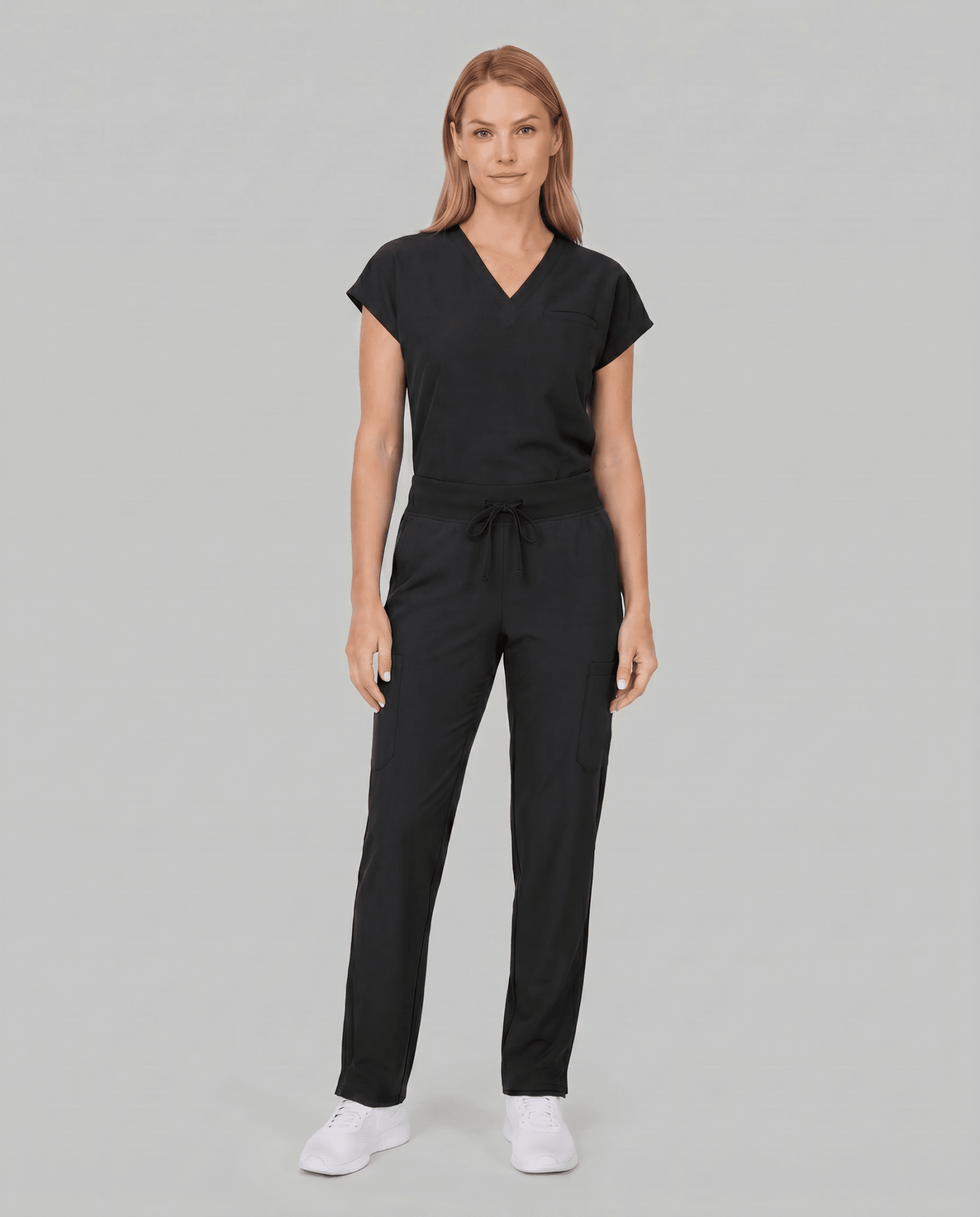 Women's 6-Pocket Cargo Pant Black - Scrubloop