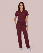 Women's 6-Pocket Cargo Pant Burgundy - Scrubloop