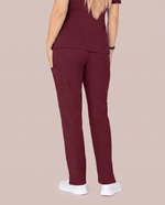 Women's 6-Pocket Cargo Pant Burgundy - Scrubloop