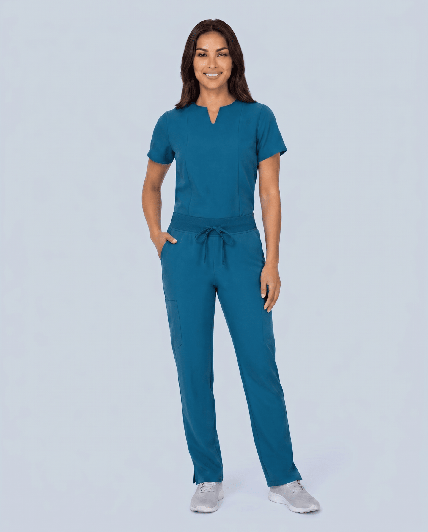 Women's 6-Pocket Cargo Pant Caribbean Blue - Scrubloop