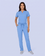 Women's 6-Pocket Cargo Pant Ceil Blue - Scrubloop