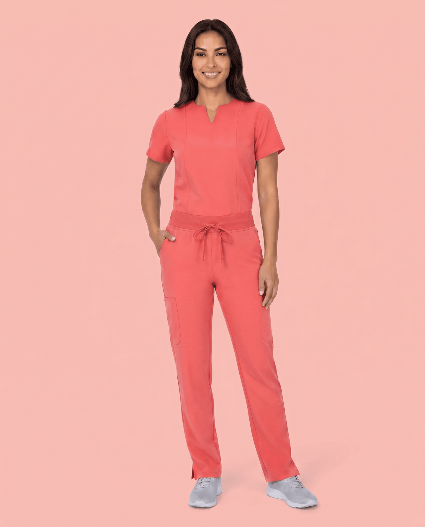 Women's 6-Pocket Cargo Pant Coral - Scrubloop