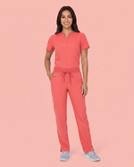 Women's 6-Pocket Cargo Pant Coral - Scrubloop