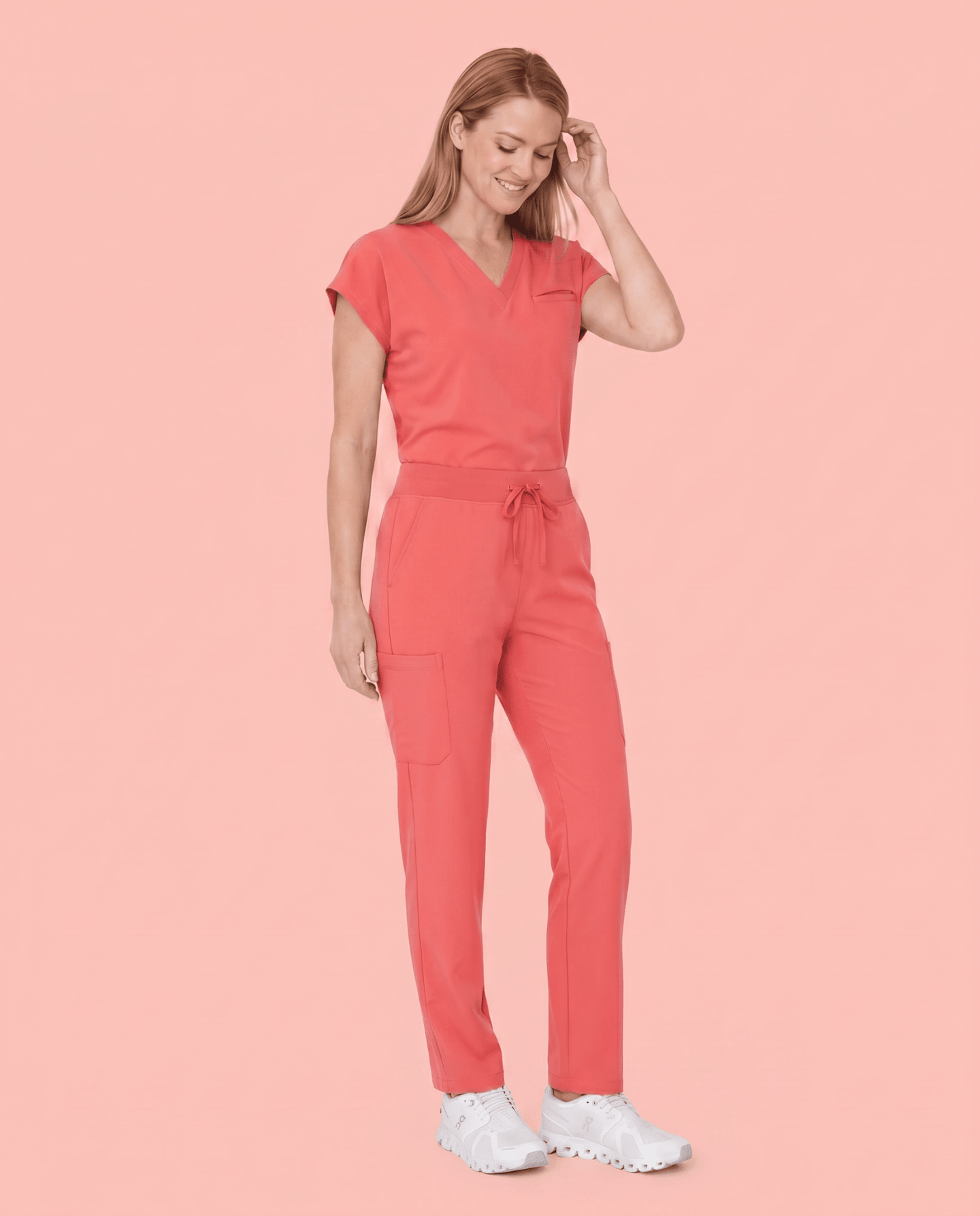 Women's 6-Pocket Cargo Pant Coral - Scrubloop