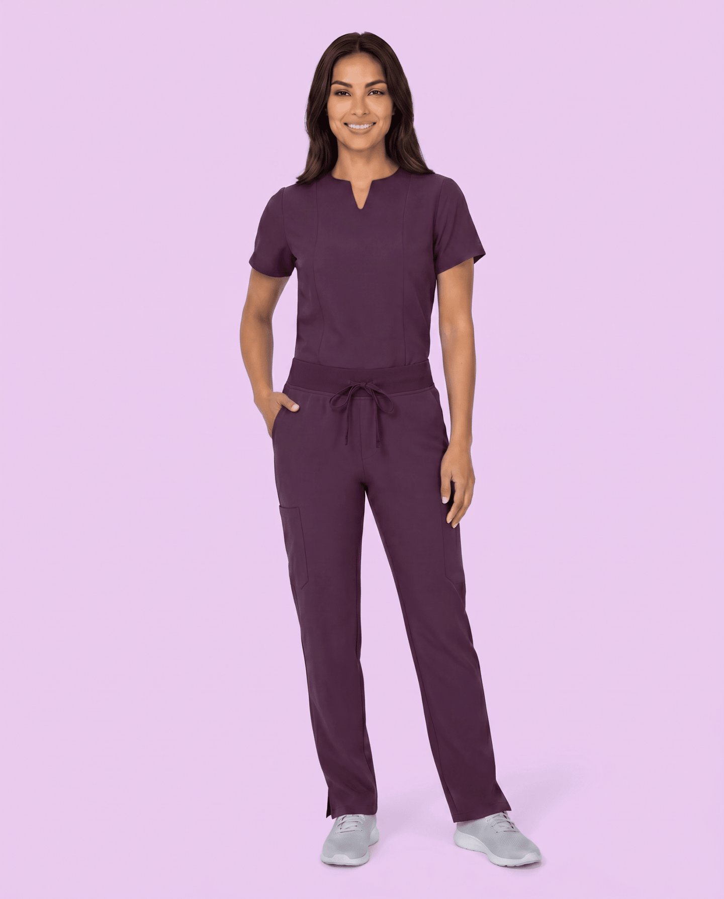 Women's 6-Pocket Cargo Pant Deep Eggplant - Scrubloop