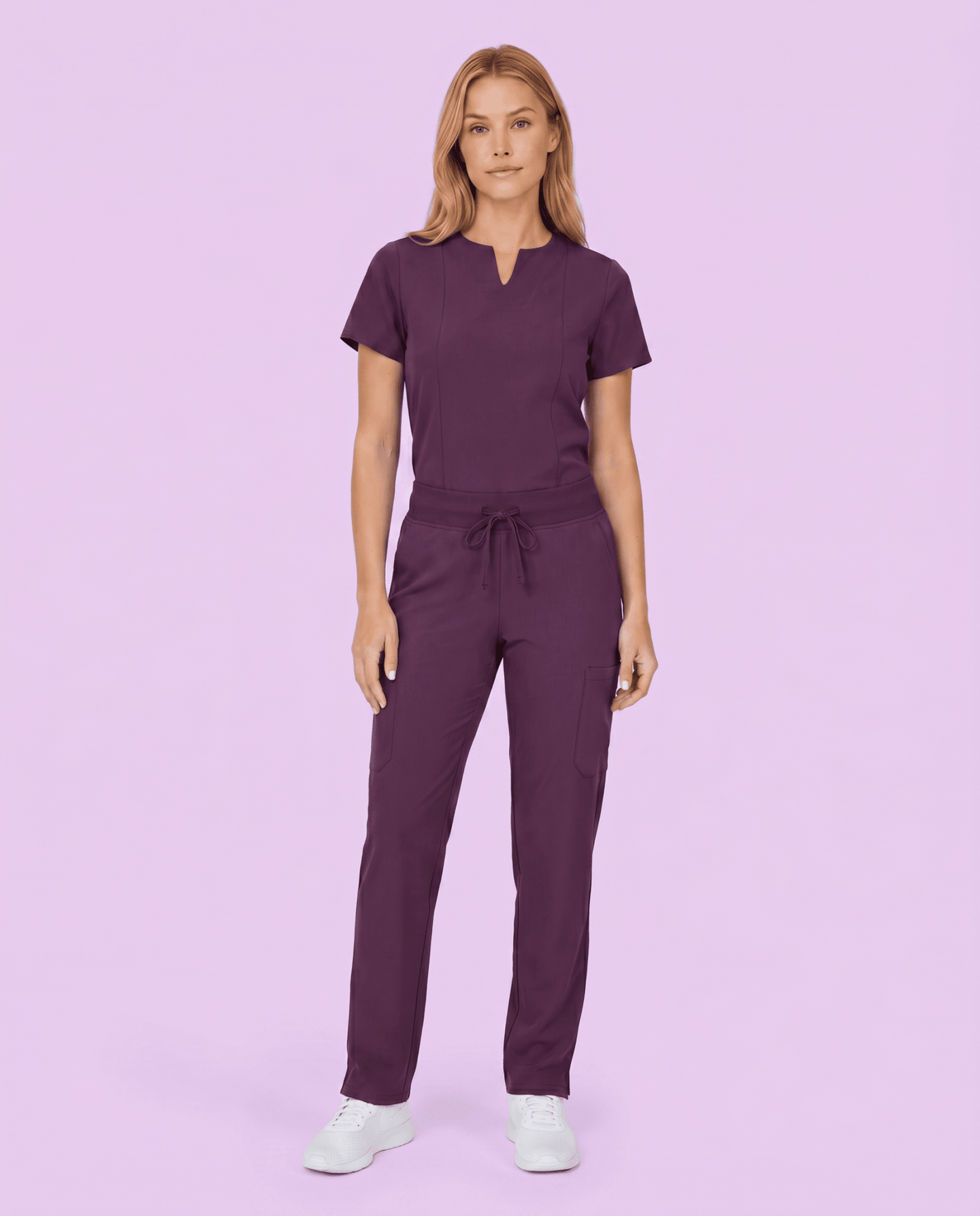 Women's 6-Pocket Cargo Pant Deep Eggplant - Scrubloop