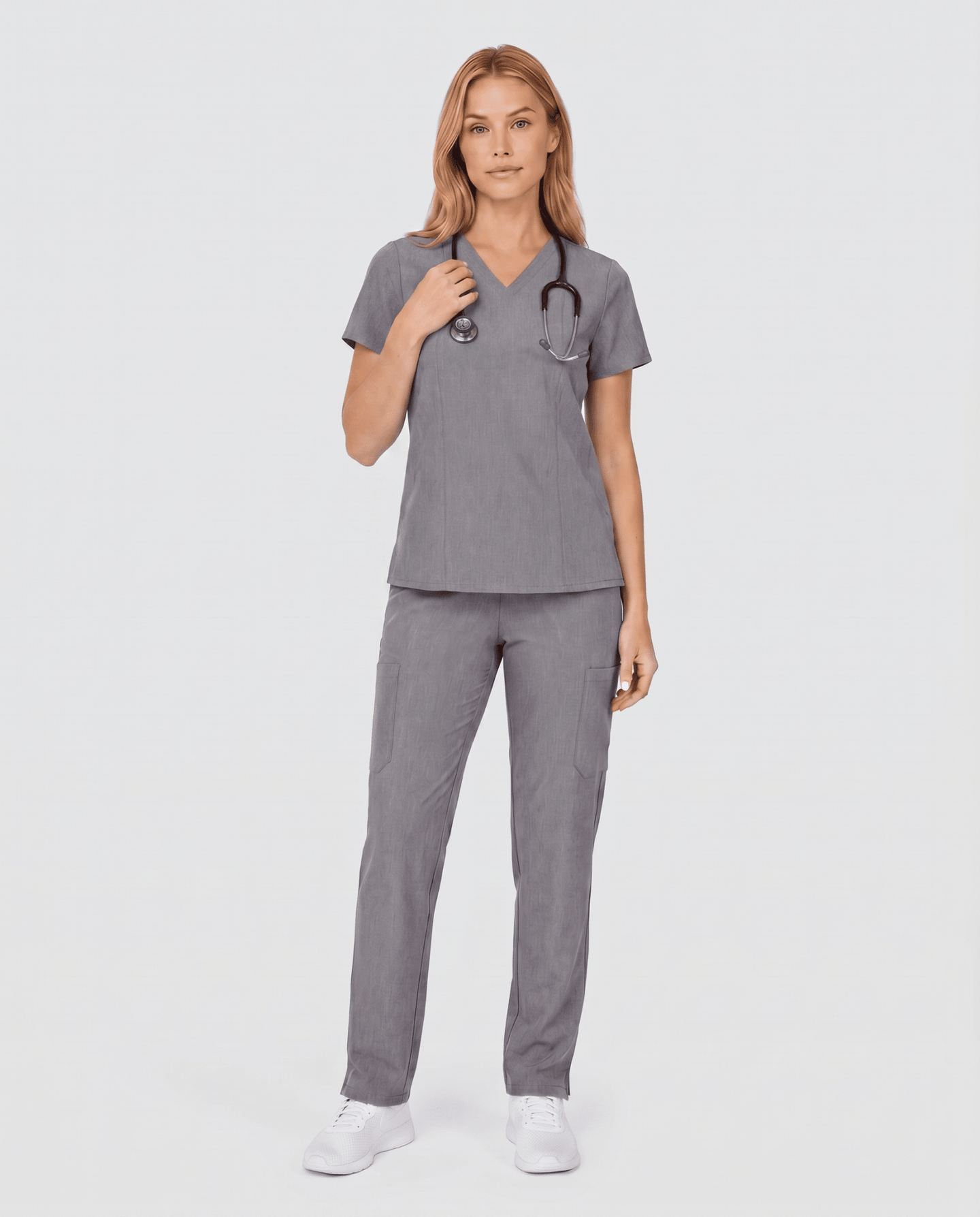 Women's 6-Pocket Cargo Pant Heather Gray - Scrubloop