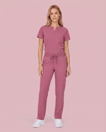 Women's 6-Pocket Cargo Pant Mauve - Scrubloop