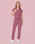 Women's 6-Pocket Cargo Pant Mauve - Scrubloop