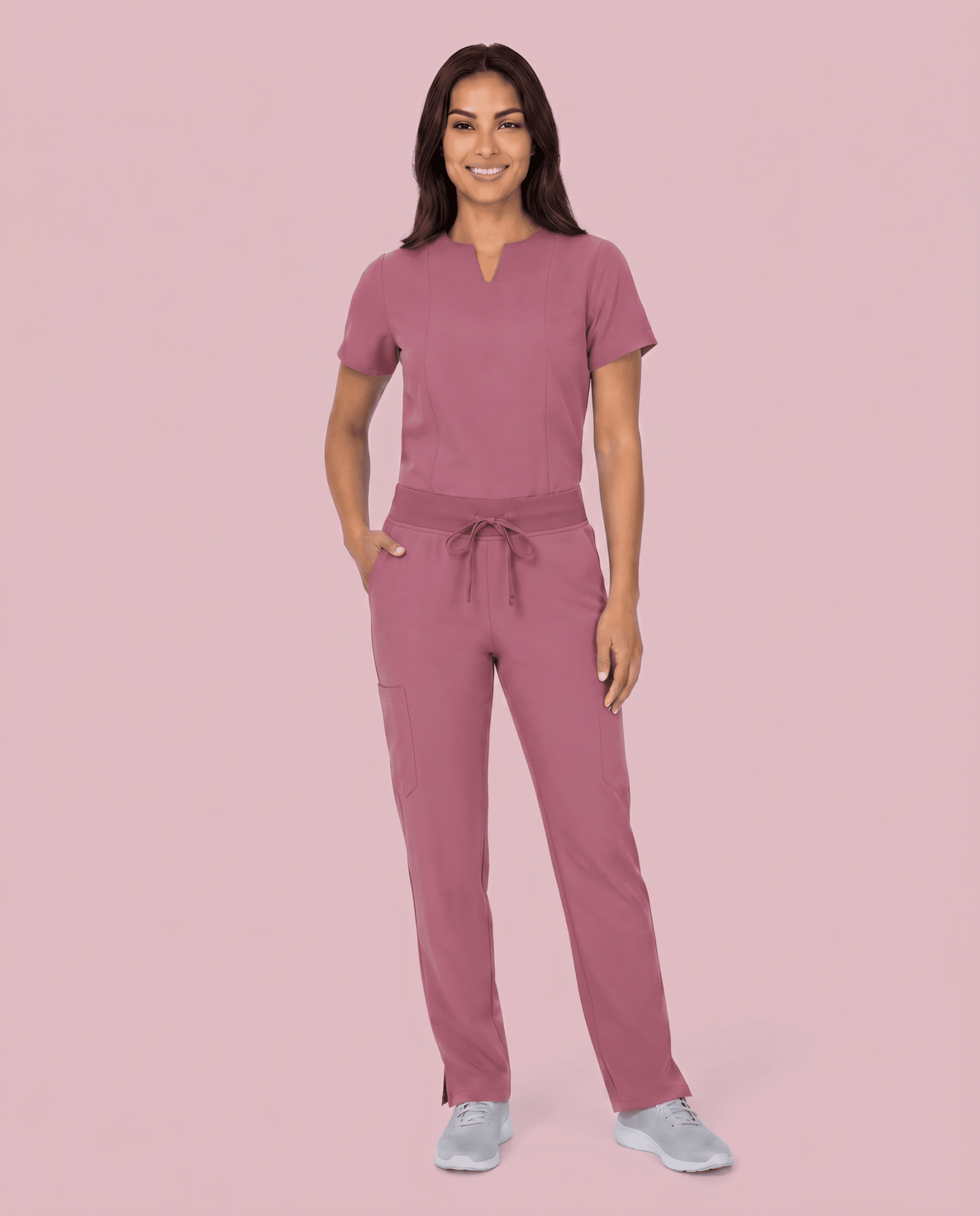 Women's 6-Pocket Cargo Pant Mauve - Scrubloop