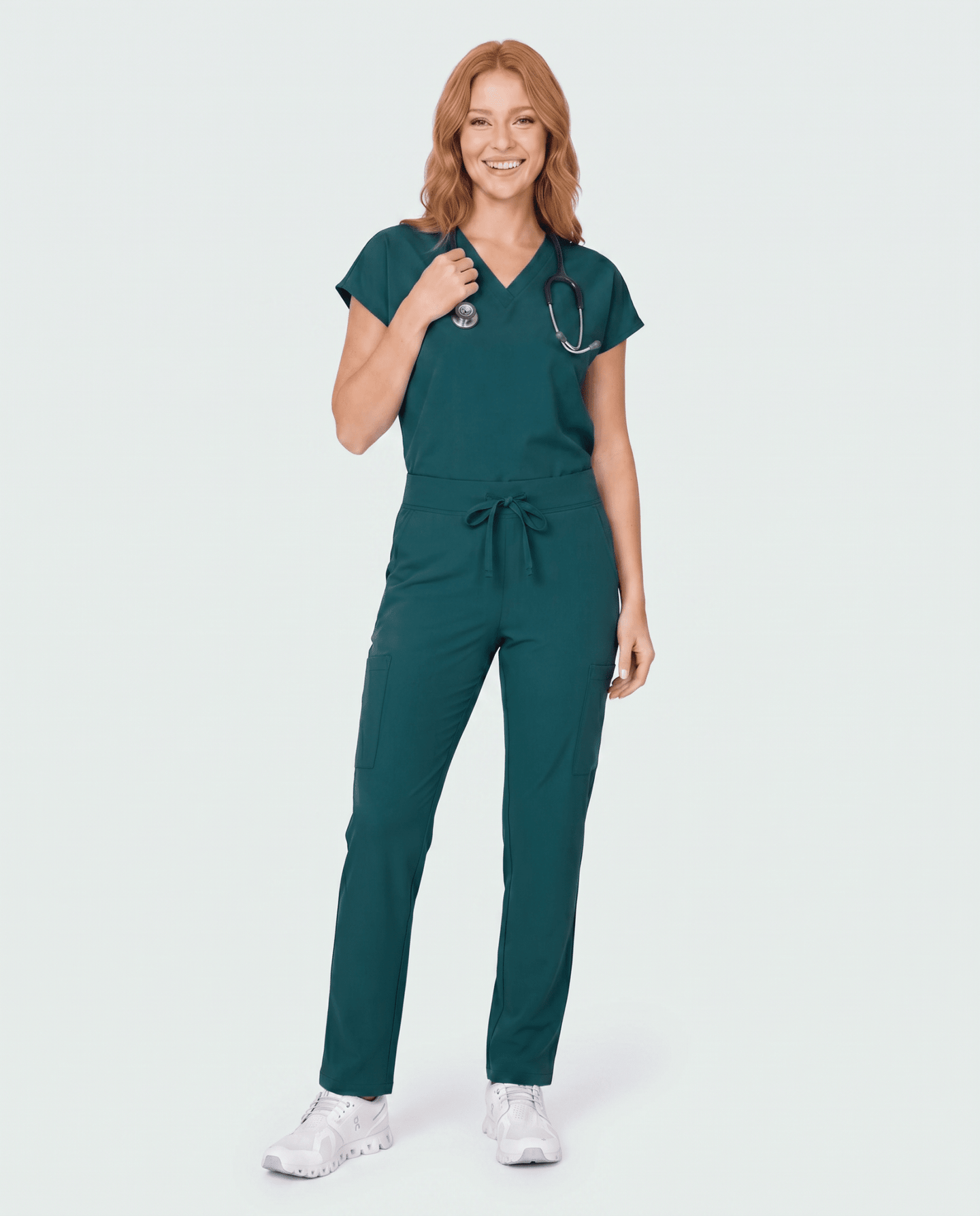 Women's 6-Pocket Cargo Pant Midnight Green - Scrubloop