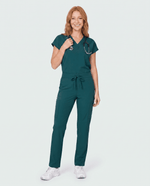 Women's 6-Pocket Cargo Pant Midnight Green - Scrubloop