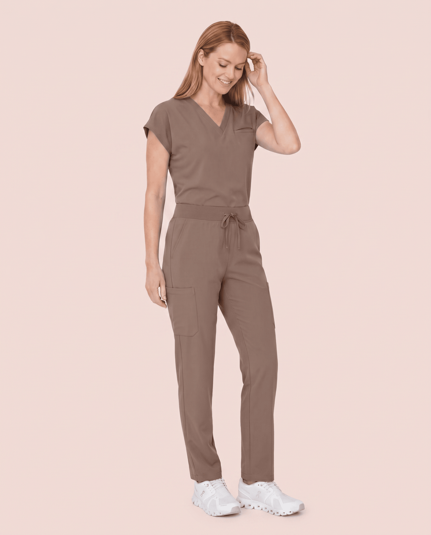 Women's 6-Pocket Cargo Pant Mocha - Scrubloop