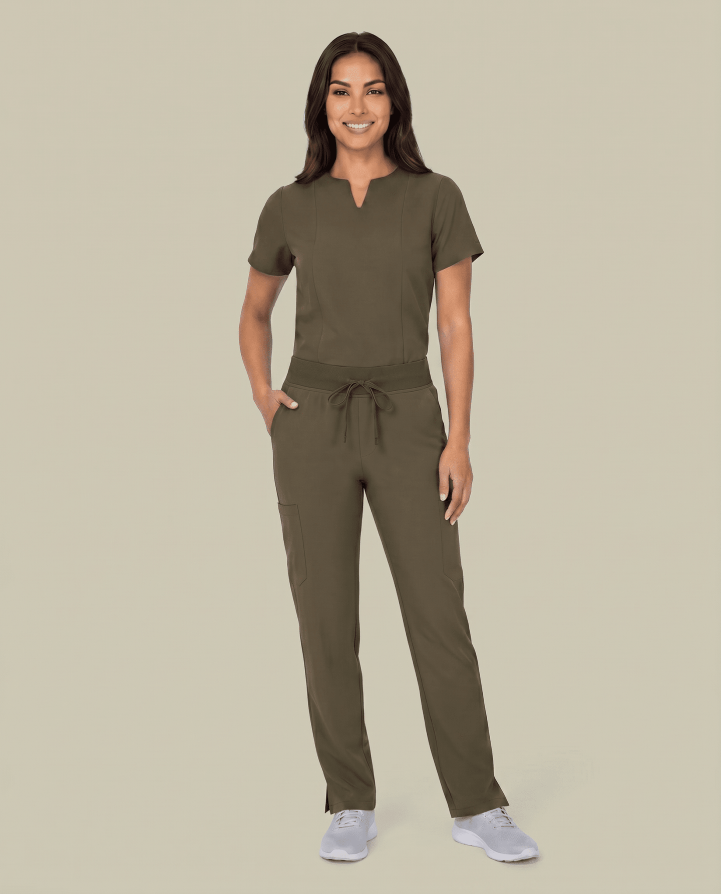 Women's 6-Pocket Cargo Pant Olive - Scrubloop