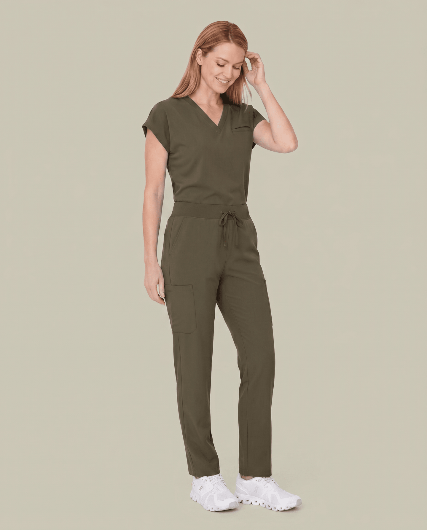 Women's 6-Pocket Cargo Pant Olive - Scrubloop