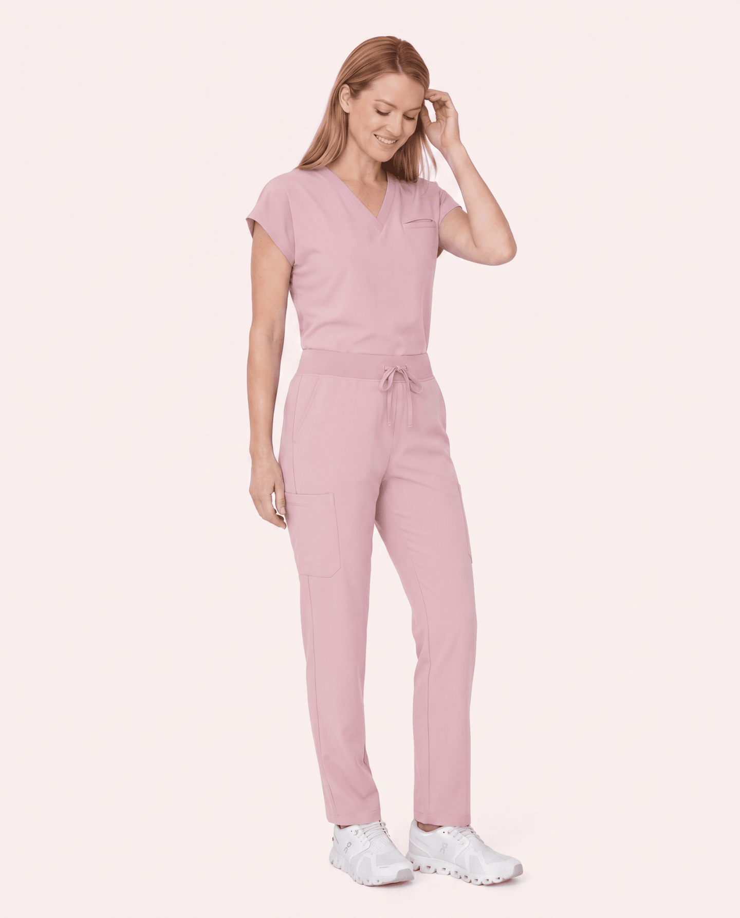 Women's 6-Pocket Cargo Pant Rose Quartz - Scrubloop