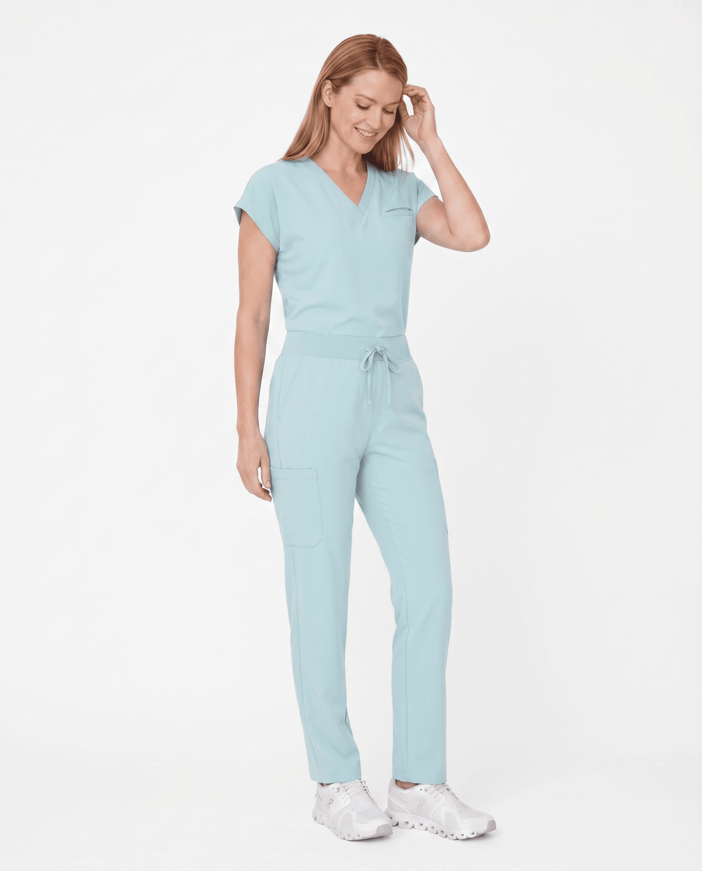 Women's 6-Pocket Cargo Pant Sky Blue - Scrubloop