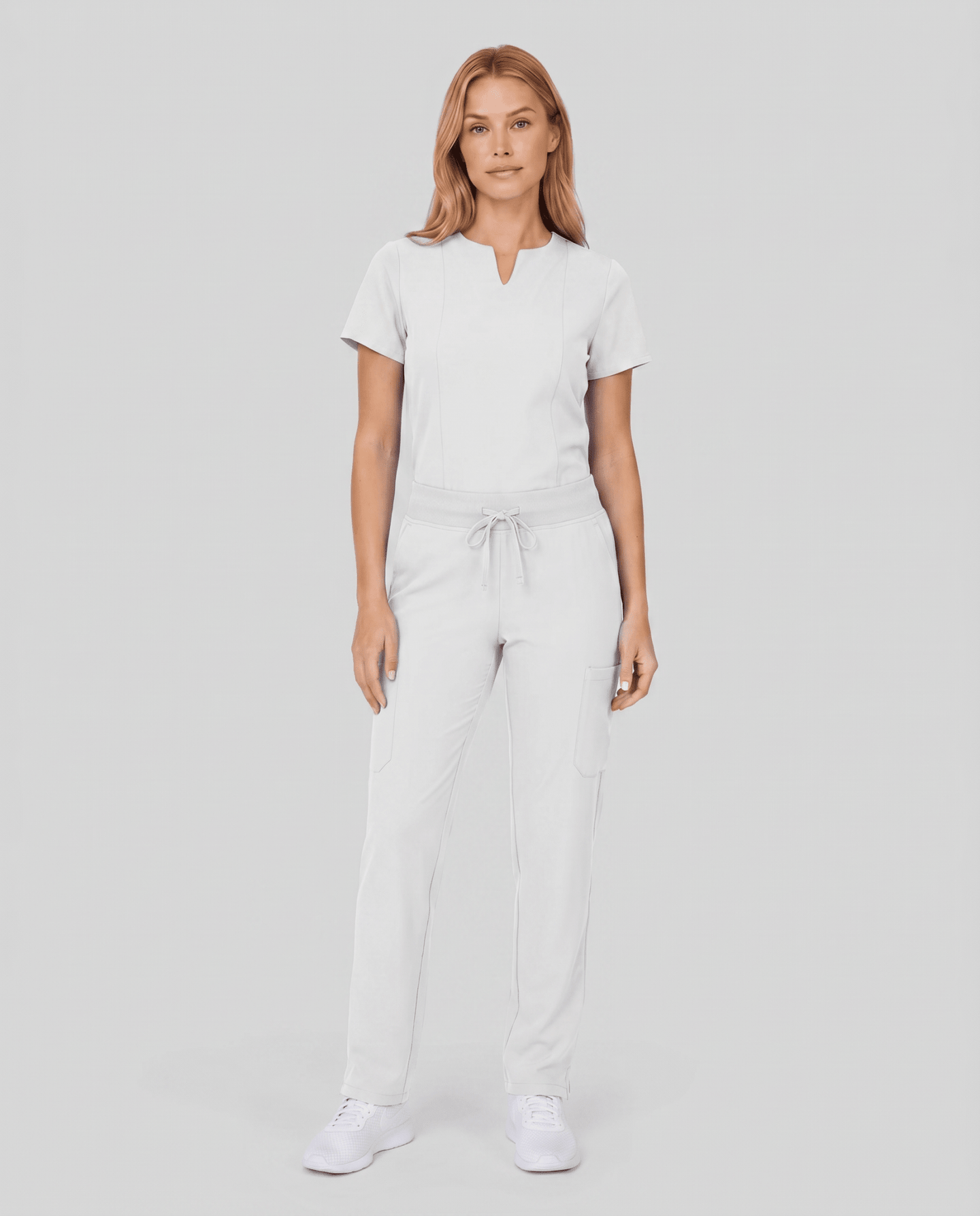 Women's 6-Pocket Cargo Pant White - Scrubloop