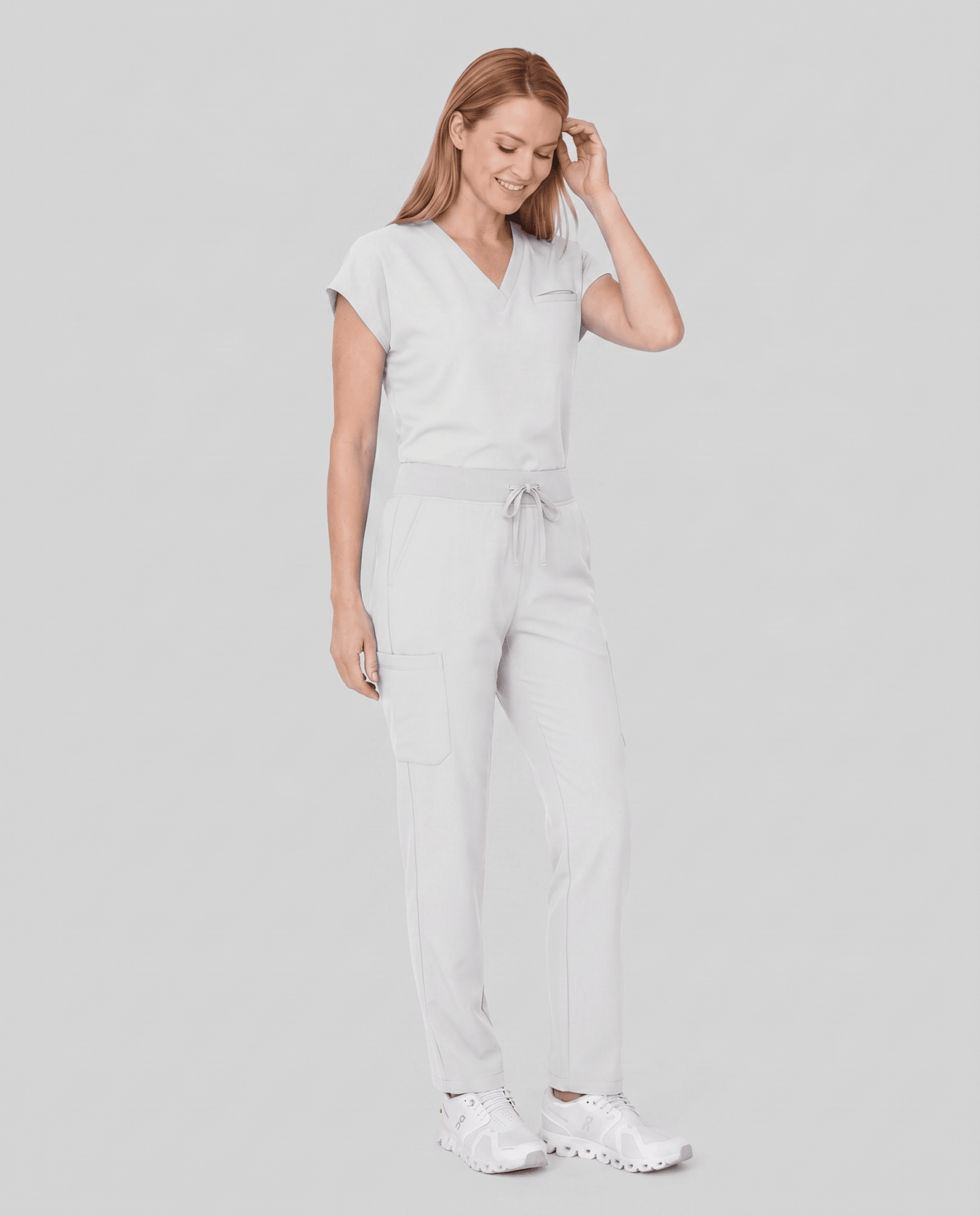 Women's 6-Pocket Cargo Pant White - Scrubloop