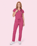 Women's 6-Pocket Cargo Pant Wild Berry - Scrubloop