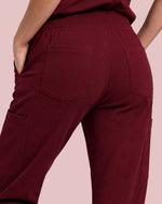Women's 6-Pocket Jogger Scrub Pant Burgundy - Scrubloop