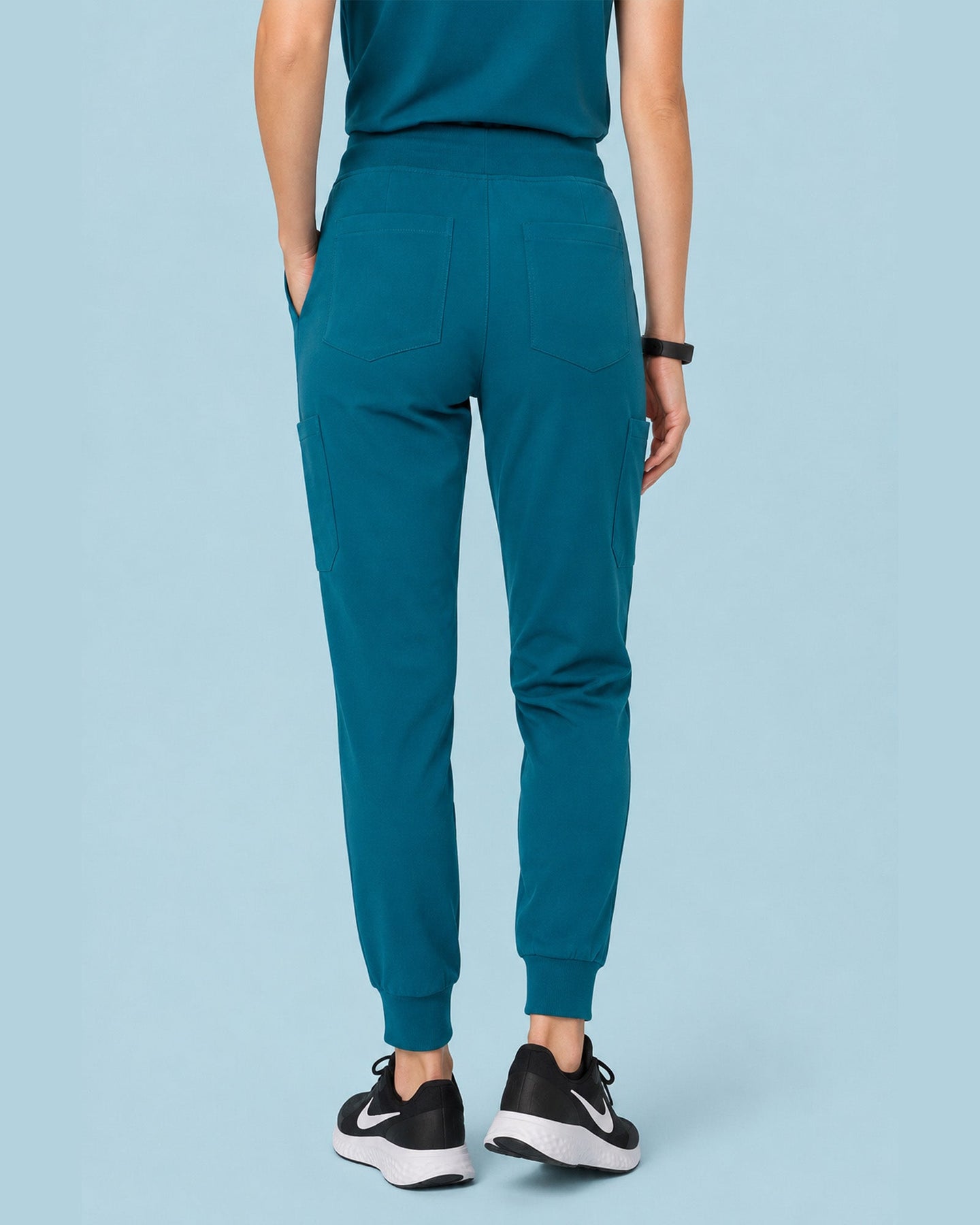 Women's 6-Pocket Jogger Scrub Pant Caribbean Blue - Scrubloop