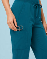 Women's 6-Pocket Jogger Scrub Pant Caribbean Blue - Scrubloop
