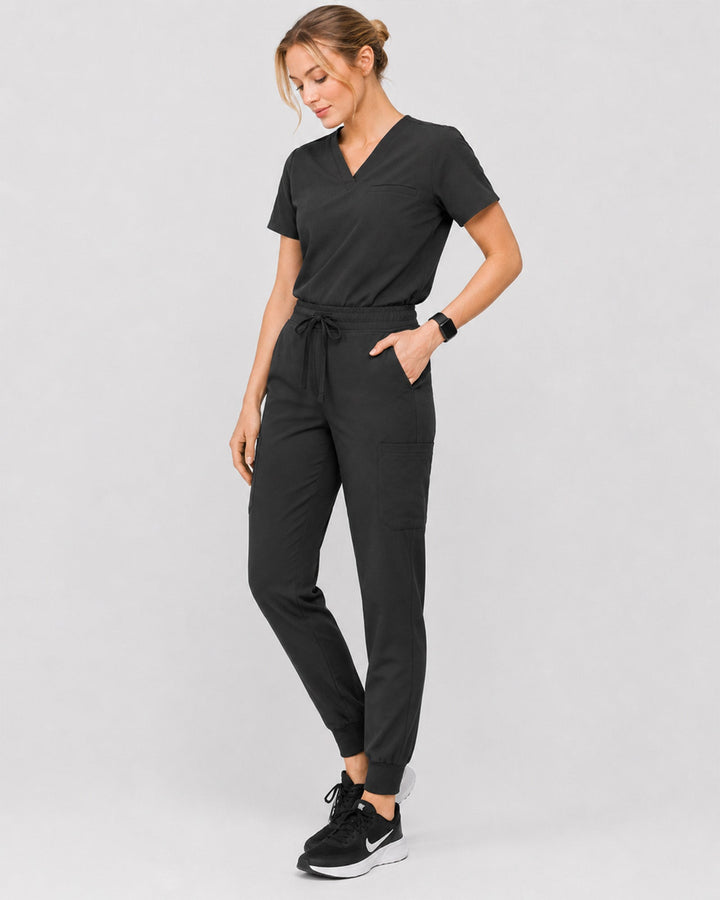 Women's 6-Pocket Jogger Scrub Pant Charcoal