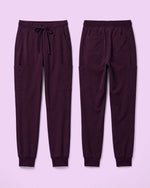 Women's 6-Pocket Jogger Scrub Pant Deep Eggplant - Scrubloop