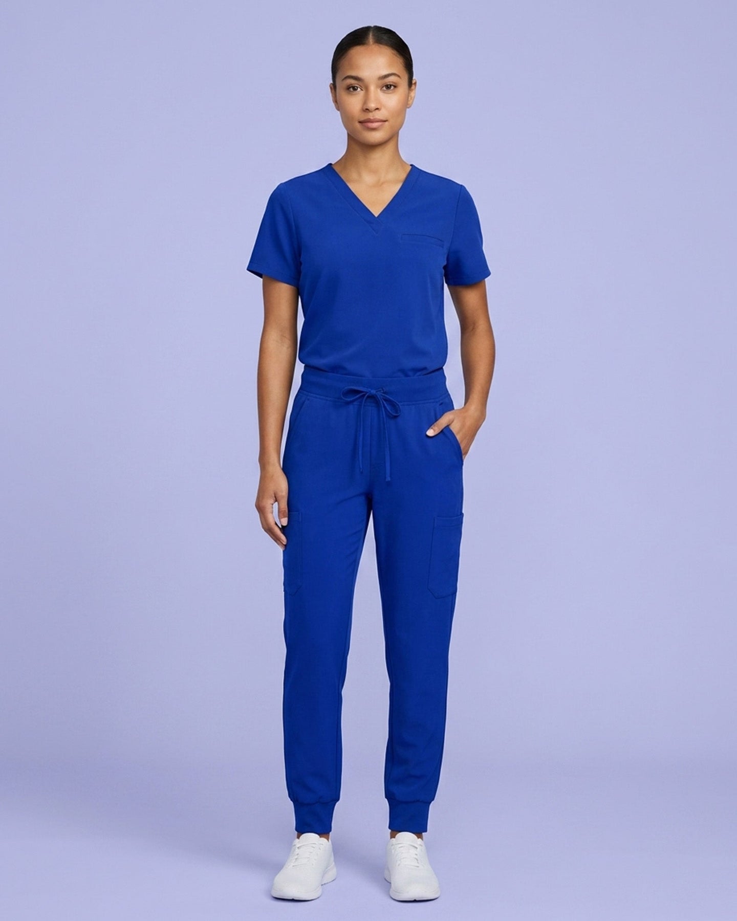 Women's 6-Pocket Jogger Scrub Pant Galaxy Blue - Scrubloop
