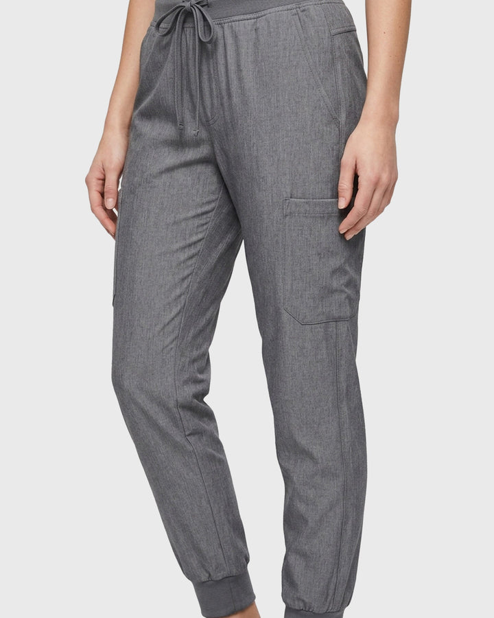 Women's 6-Pocket Jogger Scrub Pant Heather Gray