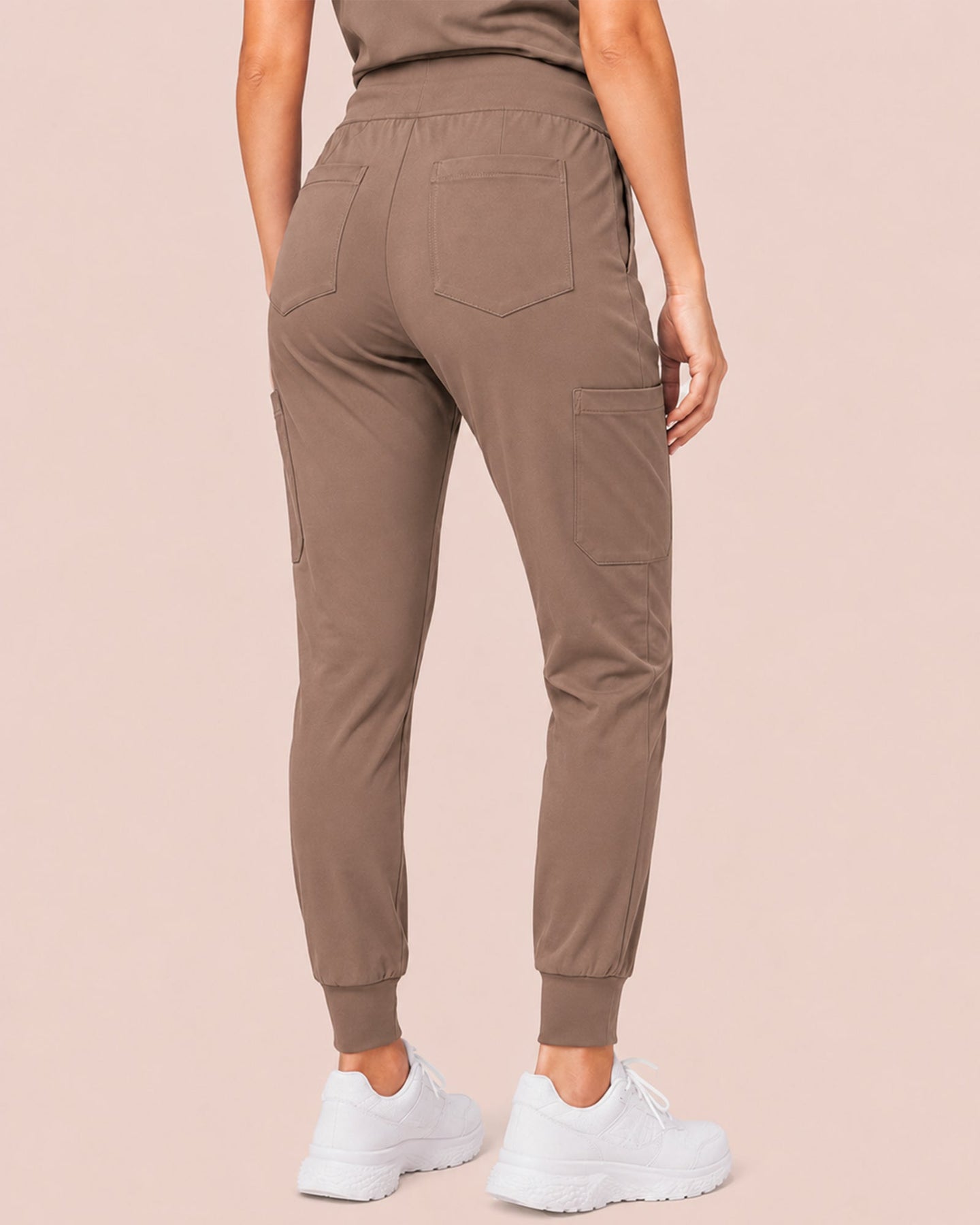 Women's 6-Pocket Jogger Scrub Pant Mocha - Scrubloop