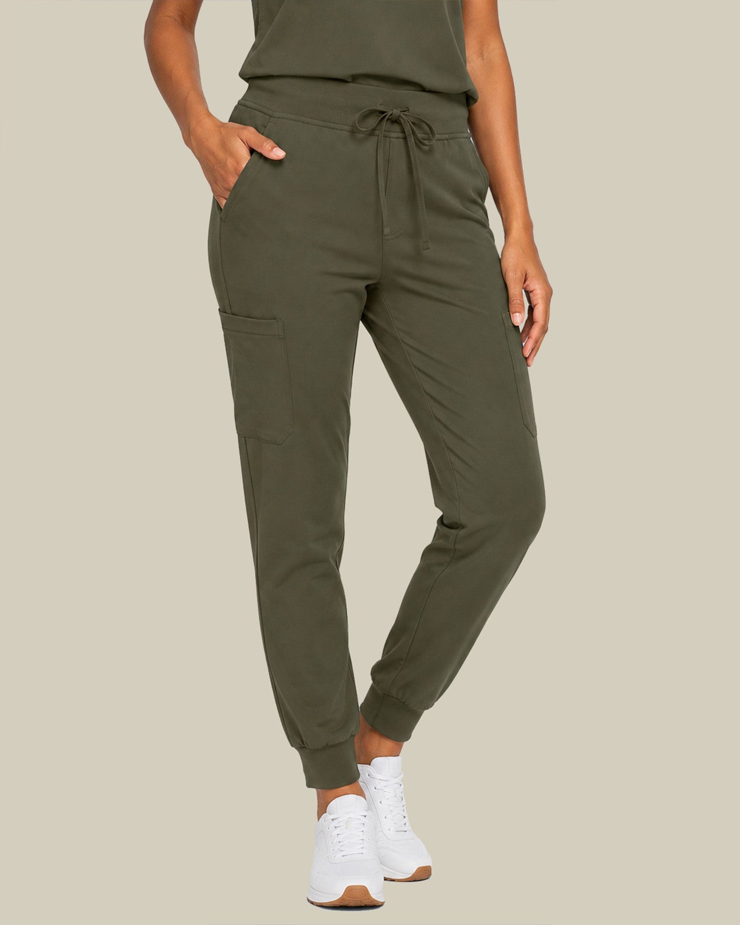 Women's 6-Pocket Jogger Scrub Pant Olive - Scrubloop