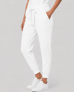 Women's 6-Pocket Jogger Scrub Pant White - Scrubloop