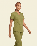 Women's 6-Pocket V-neck Top Avocado - Scrubloop
