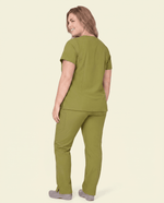 Women's 6-Pocket V-neck Top Avocado - Scrubloop