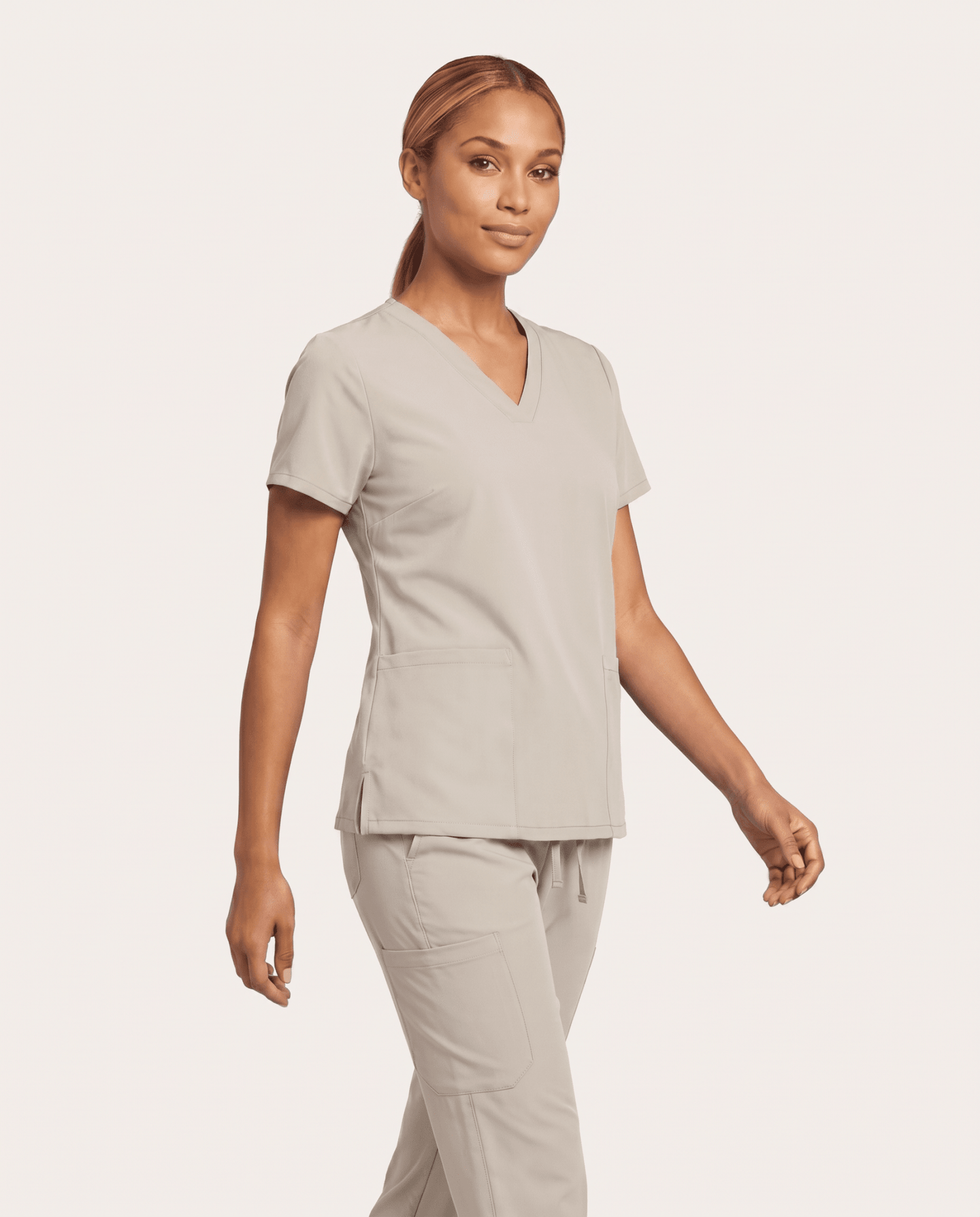 Women's 6-Pocket V-neck Top Birch - Scrubloop
