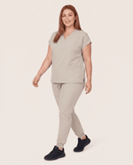 Women's 6-Pocket V-neck Top Birch - Scrubloop