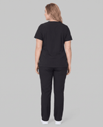 Women's 6-Pocket V-neck Top Black - Scrubloop
